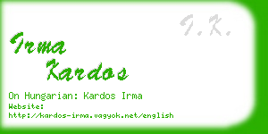 irma kardos business card